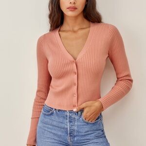 Wilfred Aritzia Manilla Cardigan Sweater Heirloom Pink